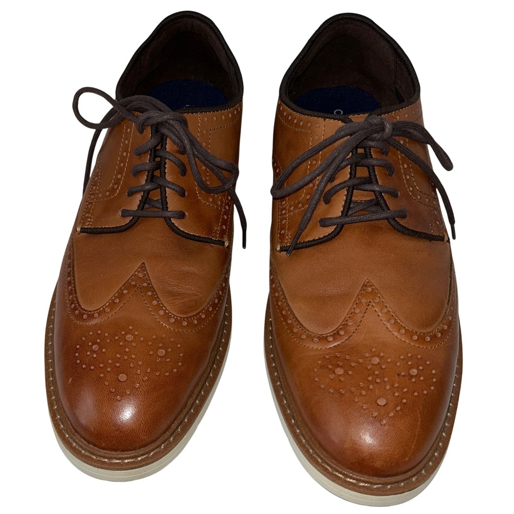 Cole Haan Grand 360 Men's Brown Leather Oxford Wingtips 11M‎ White Sole Trim